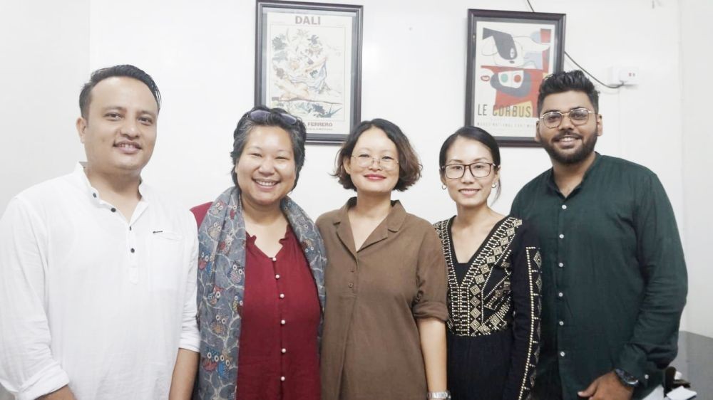 Radio Jockeys of 90.8 Hills FM during its launch at Hotel Sente, Dimapur on September 8. (Morung Photo)